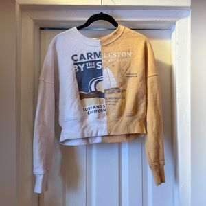Abercrombie & Fitch Beige and Cream Graphic Sweatshirt